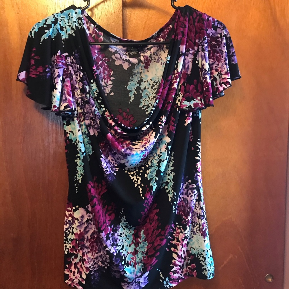 Slouch neck short sleeve